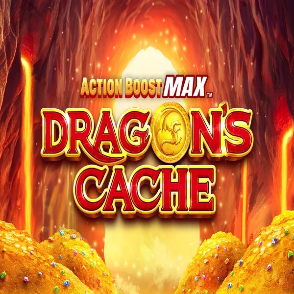Action Boost Max Dragon's Cache game by SpinPlay Games – logo hosted on Robocat Casino
