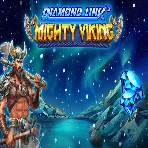 Diamond Link Mighty Viking slot logo by Greentube at Robocat Casino