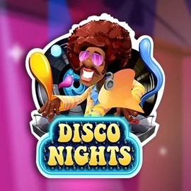 Disco Nights slot visual from Red Rake Gaming available on casinorobocats.com