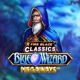 Play Fire Blaze Blue Wizard Megaways slot by Rarestone Gaming on casinorobocats.com