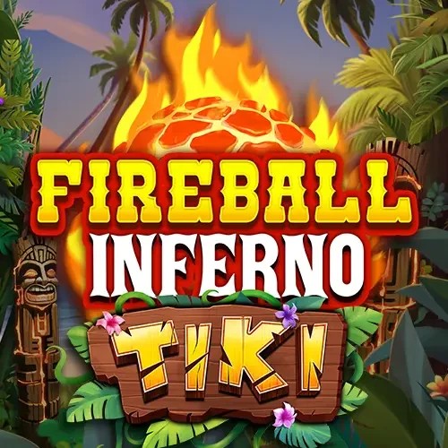 Fireball Inferno Tiki slot visual from NetEnt available on casinorobocats.com
