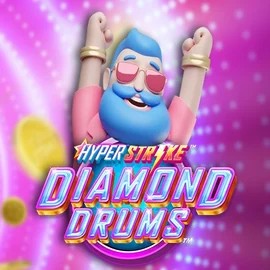 Hyper Strike Diamond Drums slot logo by Gameburger Studios at Robocat Casino