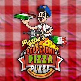 Peppe’s Pepperoni Pizza Plaza online game logo by Pragmatic Play on casinorobocats.com