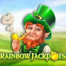 Rainbow Jackpots slot logo by Red Tiger Gaming at Robocat Casino