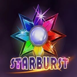 Starburst logo – Slots by NetEnt at Robocat Casino