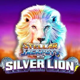 Stellar Jackpots with Silver Lion by Lightning Box Game, showcased at casinorobocats.com – game logo