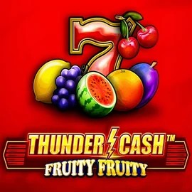 Thunder Cash Fruity Fruity online game logo by Novomatic on casinorobocats.com