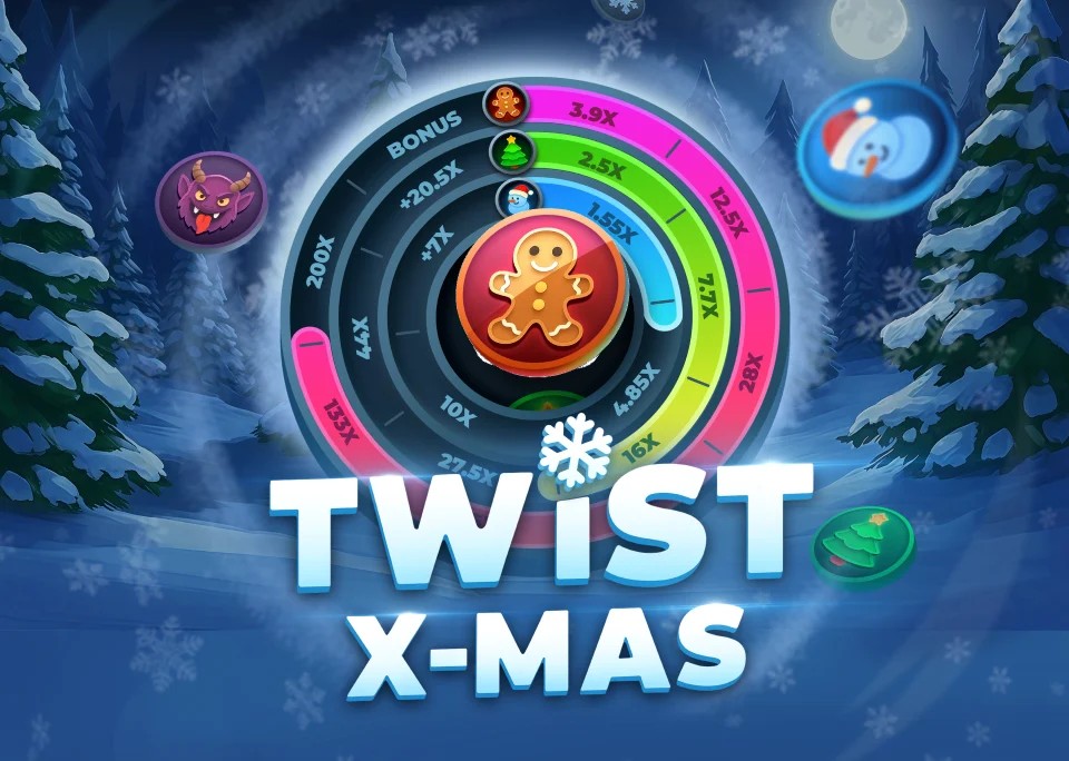 Twist X-mas slot visual from InOut available on casinorobocats.com
